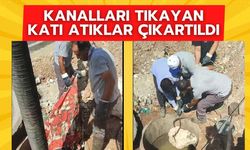 Kanalları Tıkayan Katı Atıklar Çıkartıldı